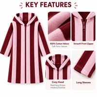 Peignoir à capuche pour enfants en coton biologique personnalisé, à manches longues, pour la plage, la piscine, le bain, OEM ODM
