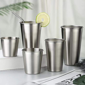 Tazas de <span class=keywords><strong>pinta</strong></span> de acero inoxidable 304, 350ml/500ml, para acampar al aire libre, viaje, bebida, taza de cerveza, vasos de Metal para beber, vasos inastillables - Product Image 1