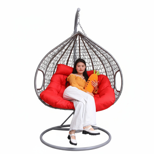 Letsgo-<span class=keywords><strong>Columpio</strong></span> de mimbre moderno para jardín, silla colgante con asiento de cojín impermeable para 2 personas - Product Image 1