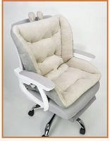 Coussin chauffant USB en coton peluche pour chaise de bureau à dossier haut, avec support lombaire, température réglable et amovible