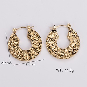 Mirawell High Luxury Hollow <strong>Large</strong> 18K Gold Plated Stainless Steel Earrings Screw Thread Chunky <strong>Hoops</strong> for Wedding Engagement Gift - Product Image 5