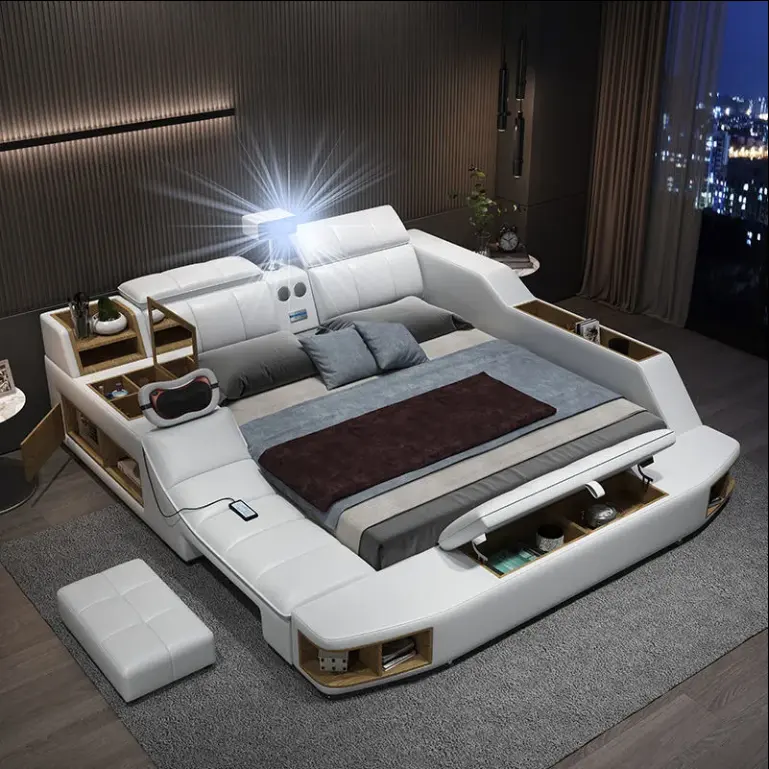 Multifunctioneel Bed Smart Kingsize Bed Slaapkamermeubelmassage Met Projectie Smart Bed