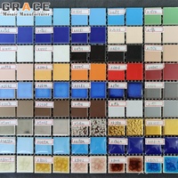Foshan fait à la main bricolage motif coloré carré hexagone fleur en céramique mosaïque murale carrelage salle de bain cuisine sol décoration murale