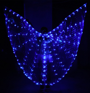 Blu ali di isis Ha Condotto La luce di ballo per adulti luminoso puntelli danza del ventre mantello fluorescente <span class=keywords><strong>farfalla</strong></span> danza <span class=keywords><strong>costume</strong></span> di balletto - Product Image 4