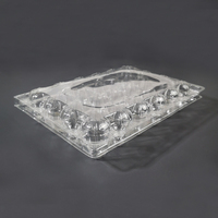 Barquette transparente jetable en plastique PET à 24 alvéoles pour œufs de caille, nouilles et chewing-gums – Boîte d'emballage blister