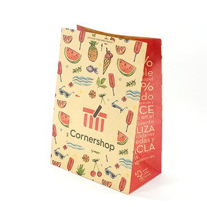 Sac en papier kraft brun personnalisé recyclable avec logo, sac en papier pour la livraison de nourriture, sac en papier pour <span class=keywords><strong>boulangerie</strong></span>, sacs en papier pour restaurant - Product Image 1