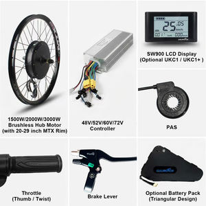 1500W 2000W 3000W Sailmotor E-bike conversiekit Elektrische fiets MTX motor met 48V 52V 60V 72V driehoekige tas batterijopties - Product Image 5