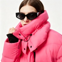 Vestes matelassées en duvet imperméables et coupe-vent surdimensionnées pour femmes, taille plus, couleur rose vif, avec logo personnalisé, vente en gros OEM