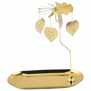 Romantic Gold Rotating Carousel Aroma Candle Tray Fragrance Candle Holder Home Living Room Tabletop Decor Ornament - Product Image 1