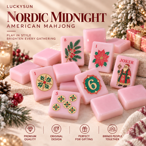 Jeu de Mahjong américain moderne en acrylique, tuiles imprimées UV de qualité supérieure, bords polis, rose, pour Noël, cadeau de fêtes pour femmes - Product Image 1