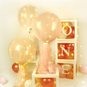 Décoration de fête de mariage, 1er anniversaire, ballon en latex, baby shower, alphabet, nom, emballage transparent, UNE boîte, boîte de ballons d'anniversaire - Product Image 3