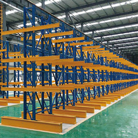 Étagère cantilever robuste à 5 niveaux pour le stockage de arbres de transmission automobiles, pneus, bobines de câbles logistiques, colis longs et étagères personnalisées