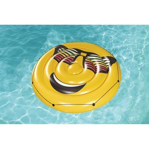 ÎLE GONFLABLE DIAM. 188 JAUNE AVEC IMPRESSION SMILE - Product Image 1