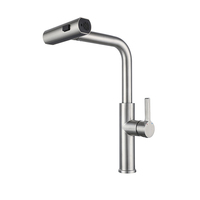 Vente chaude mitigeur cascade robinet de cuisine nickel brossé robinets d'évier chaud et froid robinets de cuisine mitigeur