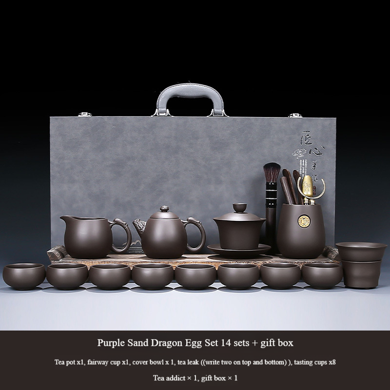 Pot à oeufs de dragon violet sable 14 pièces + boîte cadeau