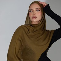 Écharpe Hijab personnalisé doux léger double points en rayonne de bambou viscose modal Hijab uni en coton châle pour femmes musulmanes