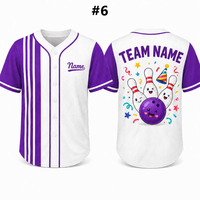 Maillot de baseball personnalisé brodé, design de dessin animé pour fête ou bowling, OEM POD, nom et numéro personnalisés, haut pour homme