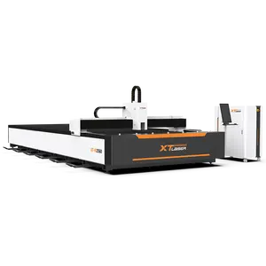 Mesin pemotong Laser serat baja lembaran logam 1200w daya tinggi untuk pelat logam tebal