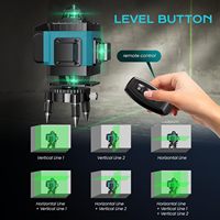 OEM Niveau laser croisé 16 lignes 3604d à lumière verte, auto-nivelant, avec batterie rechargeable, pour niveaux verticaux et horizontaux, sur trépied, robuste pour la construction