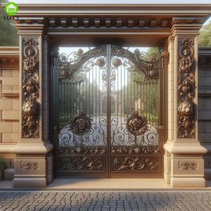 Puerta Foshan, puerta de empresa, diseño superior, Puerta de Hierro dorado wroug de lujo, Villa, castillo señorial, entrada exterior, puertas eléctricas de moda - Product Image 4