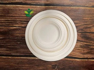 環境にやさしいサトウキビバガッセパルプ100% 堆肥化可能9インチヘビーデューティプレート生分解性ペーパープレート - Product Image 6