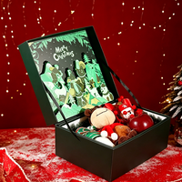 Boîte cadeau 3D pop-up de Noël, en papier simili cuir, boîte surprise de luxe pour Noël, pour emballer des chocolats, des fruits, des cadeaux de fête