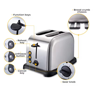 เครื่องปิ้งขนมปังสแตนเลสทรงยาว 4 ช่อง สำหรับเบเกิล รองรับไฟ 120V 220V 240V  โลโก้ปรับแต่งได้ตามสั่ง (OEM) - Product Image 3
