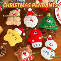 Porte-clés en peluche de Noël, pendentif de dessin animé, breloque de sac en peluche douce, Père Noël, Bonhomme de neige, Renne, Arbre, Décoration cadeau