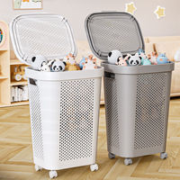 Grand Panier à Linge Roulant avec Poignée et Roues, Panier à Sous-vêtements, Fournitures Domestiques pour Salle de Bain, pour Stockage de Vêtements Sales