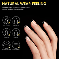 BORN PRETTY Faux Ongles Courts Carrés 288 Pièces 12 Tailles en Gel Pré-Gravé Doux, Transparents, Couverture Complète, Semi-Mat