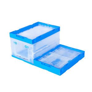 plastic flower delivery box fancy box foldable clothes storage stackable moving tote box bin crate