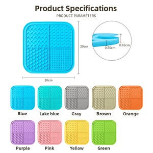 Silicone <b>Pet</b> Lick <b>Mat</b> Non-Slip Feeding Pad For Cats Dogs With Suction Cup Divided Design <b>Food</b> Grade Material - Product Image 2