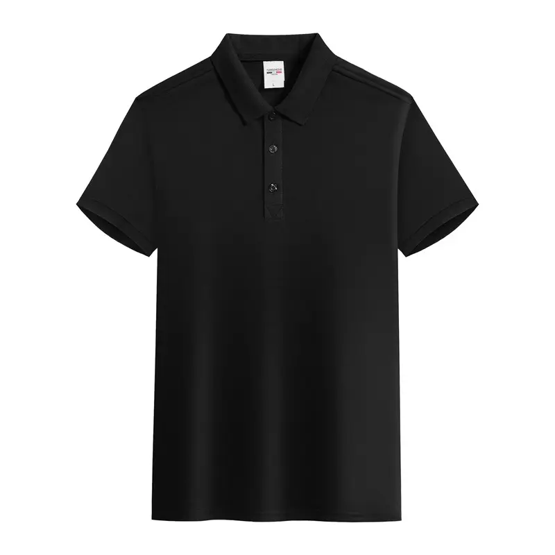 100% Premium Pure Cotton Custom Logo Plain T Shirt Black White Classic Short Sleeved Tee Summer Plus Size Mens Polo Shirts