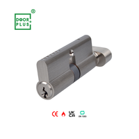 Doorpuls personnalisé Euro Cylindre de serrure de porte simple en laiton massif 60mm Backset avec serrure tournante Résistant au feu
