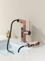 Robinet de lavabo intelligent avec affichage numérique du mitigeur équipé d'un double tuyau Robinet de lavabo à double sortie d'eau extractible