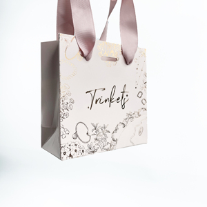 Bolsas de Papel Mini de Lujo con Lámina Dorada, Bolsas de Regalo Pequeñas Personalizadas con Lazo para Joyería de Marca y Embalaje de Regalos Cosméticos - Product Image 3