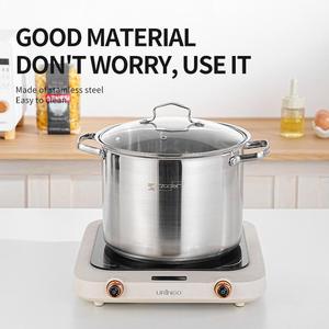 Ensemble de casseroles classiques pour la maison, 12 pièces, fond épais en acier inoxydable, universel pour les cuisinières à induction et à gaz, couvercle en verre, compatible lave-vaisselle - Product Image 5