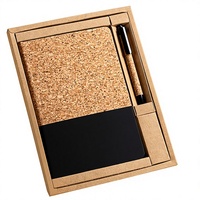 Nouveau produit : Ensemble de carnet de notes de bureau personnalisé avec couverture en bois de liège A5, stylo et boîte
