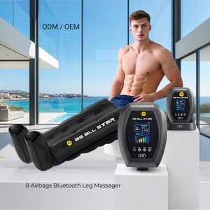 Athlete Leg Fatigue Relief 8 Chamber Foot And Leg Foldable Air Compression Battery Operated Massager AS All <b>Star</b> OEM ODM - Product Image 1