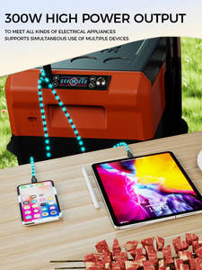 Taşınabilir 20L araba pil buzdolabı dondurucu DC 12V 810Wh açık güneş ev kullanımı için 300W enerji depolama güç istasyonu - Product Image 2