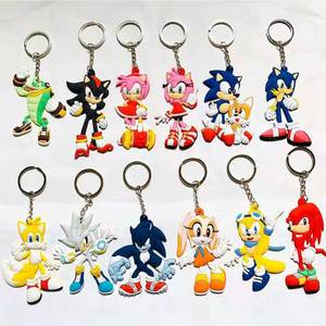 1PCS Figurine d'anime hérisson <span class=keywords><strong>porte</strong></span>-clés 3D double face en PVC caoutchouc, <span class=keywords><strong>porte</strong></span>-clés de dessin animé, jouet pour enfants, <span class=keywords><strong>porte</strong></span>-clés, cadeau - Product Image 2