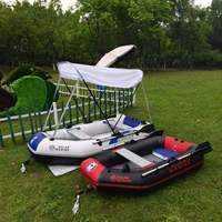 Kayak de pêche gonflable Solar Marine 200 cm 2 m 6,6 pi avec plancher en tapis d'air, pour 1-2 personnes, en PVC, avec ancre et seau
