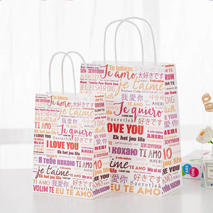 Hotsale logotipo personalizado impreso barato de Día de San Valentín gracias eco bolsa de compras bolsa de papel kraft - Product Image 2