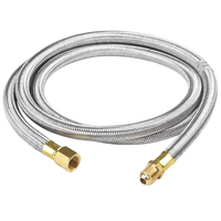 Tuyau flexible métallique sanitaire en acier inoxydable 304/316, tressé renforcé, qualité alimentaire, avec surface lisse et bride