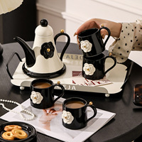 Service à thé en céramique de Chaozhou de style français pour la femme moderne, exquis et haut de gamme, idéal comme cadeau de fiançailles, de mariage, pour la maison ou pour un cadeau de pendaison de crémaillère