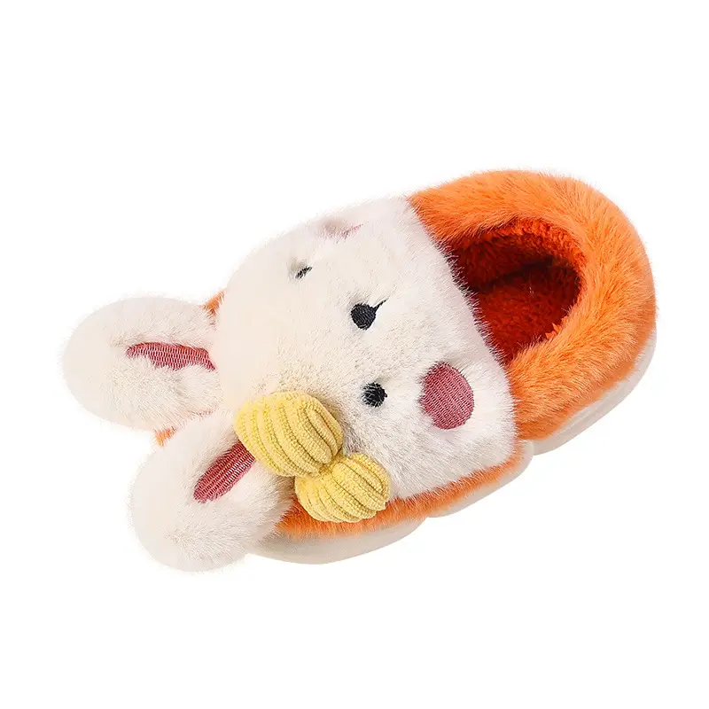 New fashion cute rabbit plush slipper for kids children winter indoor home slippers for boys girls warm bedroom cotton shoes