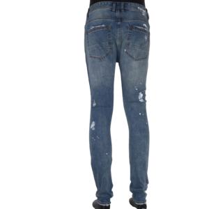 2025 Design di ultima generazione da uomo in <span class=keywords><strong>Jeans</strong></span> stile dritto Splash Wash ricamo strass tessuto traspirante stampa modello di magazzino di vendita - Product Image 4