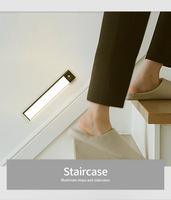 Lampu Kabinet LED Dapur Modern Dropship, Lampu Strip Terpasang di Permukaan, Lampu Sensor Nirkabel untuk Engsel Lemari