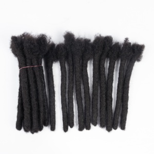 Prix de gros 20 pouces 1.5CM mèches 100% cheveux humains Dreads Extensions Kinky Curly Hair Crochet <span class=keywords><strong>Dreadlocks</strong></span> - Product Image 5
