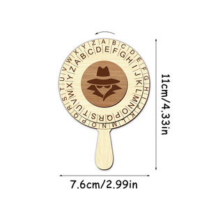 Disque de déchiffrement de mot de passe rond en bois Détective en bois Espion Décodage Roue <span class=keywords><strong>Escape</strong></span> Room Décryptage Mot de passe Plaque Party Game Prop - Product Image 5